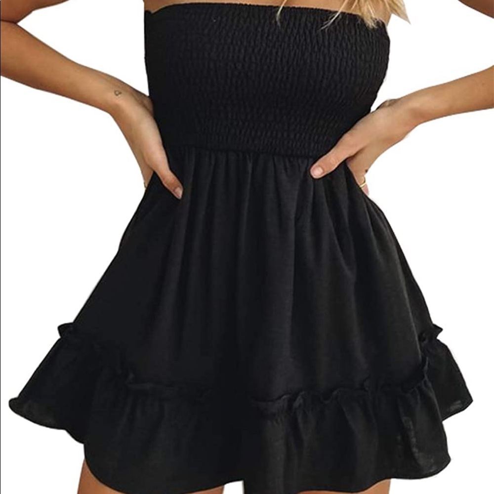black tube top dress